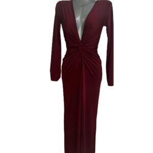 Vestido escote v fruncido