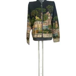 Chaqueta artística con estampado escénico